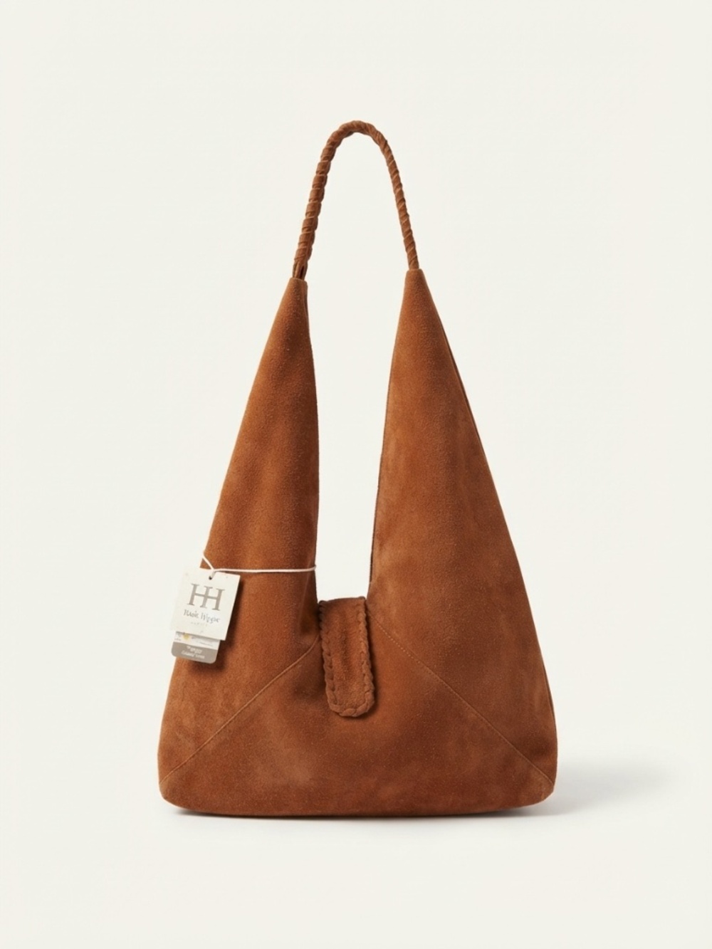 NWT Haute Hippie Triangle Suede Hobo Bag – Rich Brown